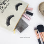 Eyelashes Pretty Makeup Bag, Makeup bag, Cosmetic Bag, Handdrawn eyelashes, Daisy and Decor, Cotton Canvas Bag, Pouch, Clutch