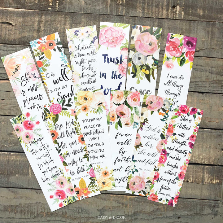 The Perfect Set of 6 bookmarks to use in your Bible, journal, and book!  Perfect as a gift for anyone or yourself!