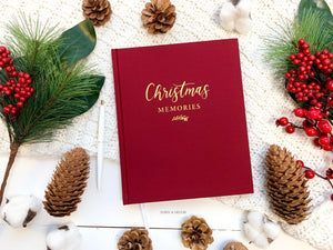 Christmas memory keep, write memories, Christmas Memories Linen Journal  Christmas gift, housewarming gift, Store the special memories of the most wonderful time of the year in this decade-long Christmas memory book.  Inside features lots of space and prompts where you can record holiday traditions and activities you experience with family and friends