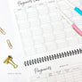 Bill Tracker™ Journals! These 12 month journals are perfect for anyone! ***This journal is UNDATED - you fill in the dates, and you can start at any time! DETAILS: 12 months of recording bills (each undated "month" has a : undated calendar, 2 payments pages and 1 notes page) - you fill in the dates! + extra pages with yearly bills , accounts pages, and subscription pages. + extra pages for notes.