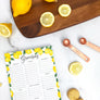 Daisy and decor, groceries notepad, lemons kitchen decor, lemons notepad, grocery list, produce, pantry, farmhouse decor, how to stay organized at store groceries organized grocery shopping