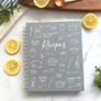 Daisy & Decor Blank Recipe Book to write in, Recipe Notebook, Blank Recipe Journal, Gift from mother to daughter, Mothers Day Gift, Hardcover Grey kitchen modern recipe organizer for women, gift for her, gift for him, gift for mom