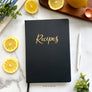 Black Faux Leather Gold Foil Recipe Journal