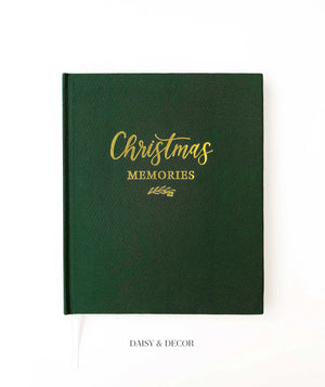 Christmas Memories Linen Journal  Store the special memories of the most wonderful time of the year in this decade-long Christmas memory book.  Inside features lots of space and prompts where you can record holiday traditions and activities you experience with family and friends