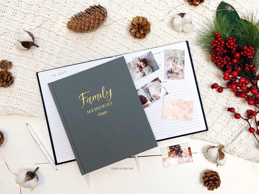 Housewarming gift, gift for wedding, christmas gift, Family Memories Linen Journal  Record your family’s story in this decade-long memory book. keep family memories, christmas gift, memories journal, write down family moments, family album