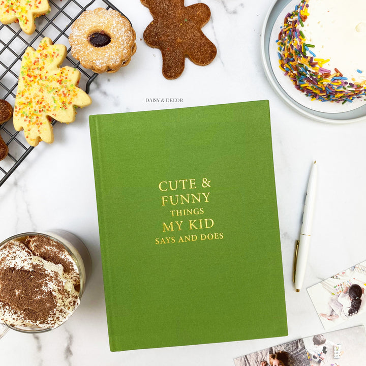 Cute & funny things my kid says and does, Christmas gift, nursery decor, kids quote journal, record memories, baby book, toddler book
