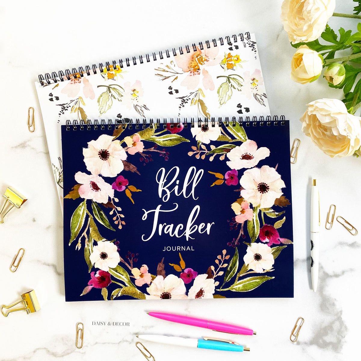 Bill Tracker Journal Daisy and Decor
