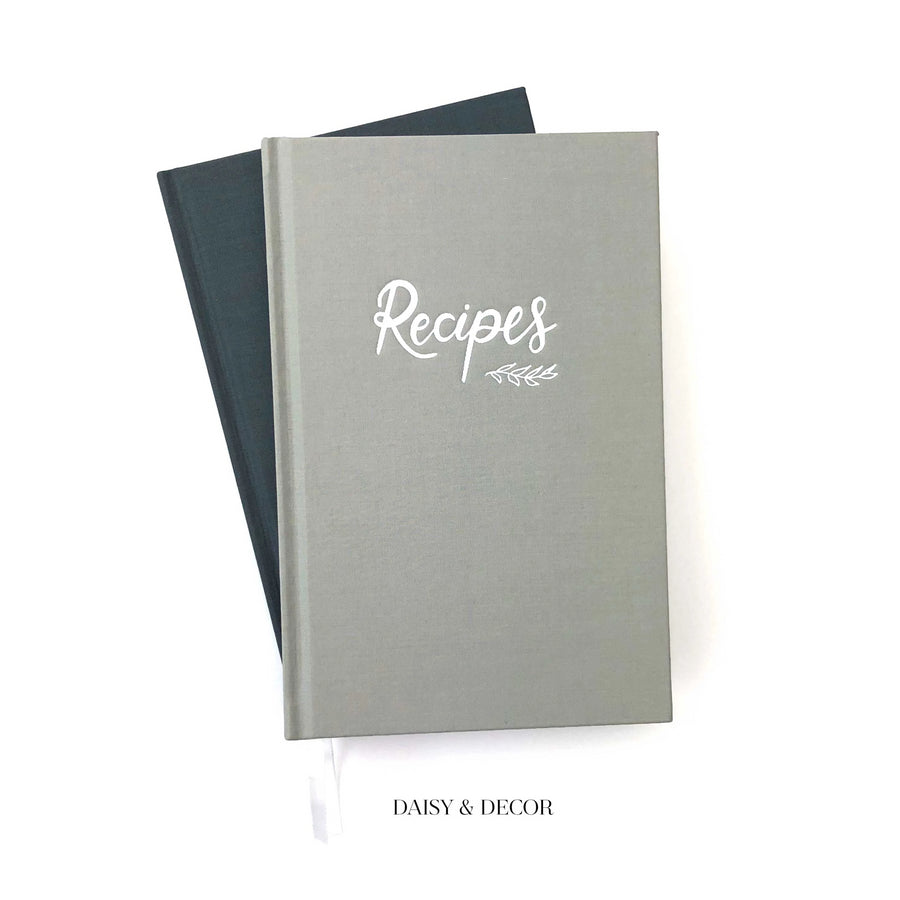 Daisy and Decor Recipe journal, linen cookbook, keepsake journal, grey recipe book, Recipes journal, linen book, wedding gift, Christmas gift, Memories book, Keepsake journal, grey recipe journal,