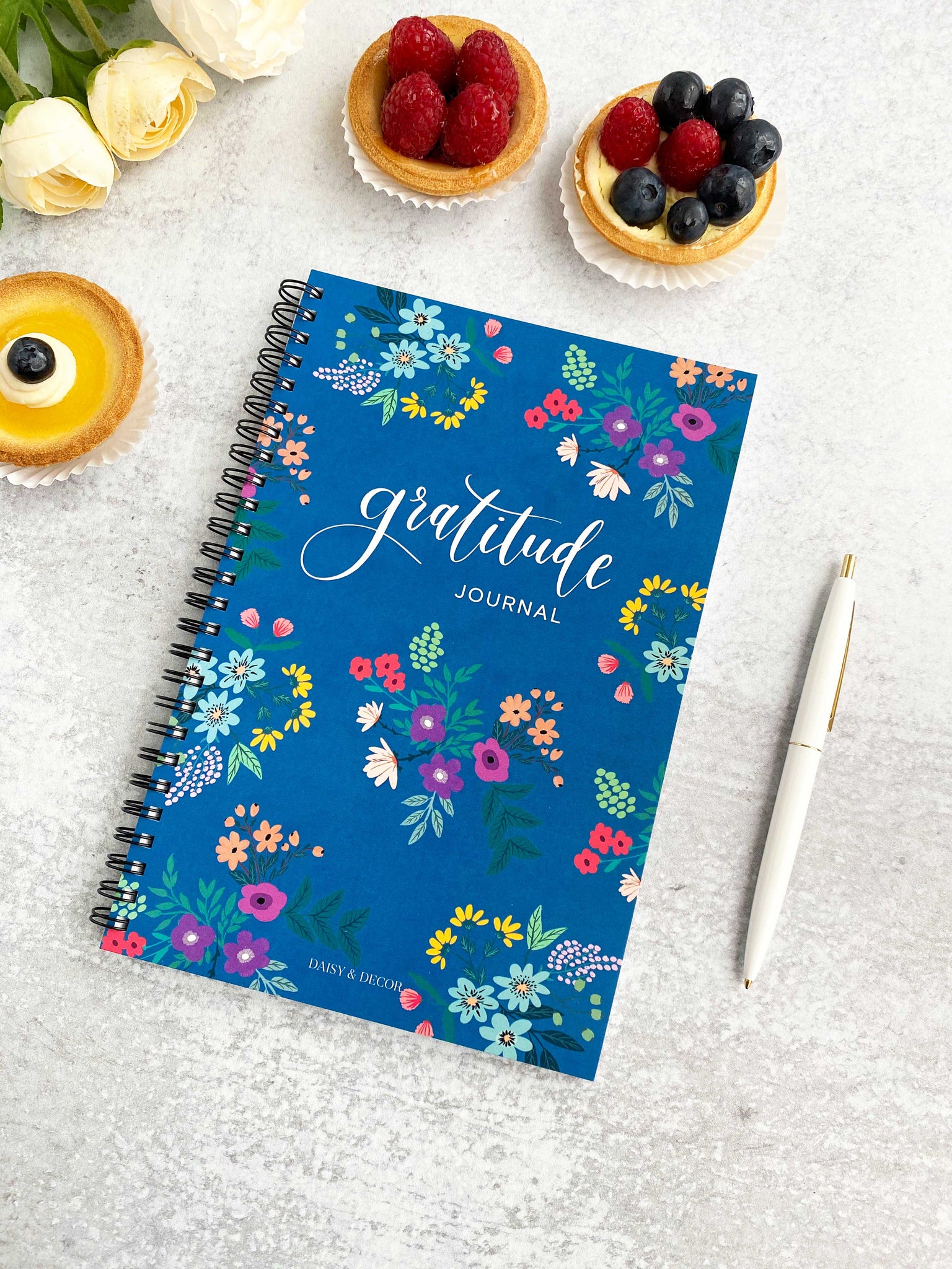 Gratitude Journal - 52 week undated floral journal – Daisy and Decor