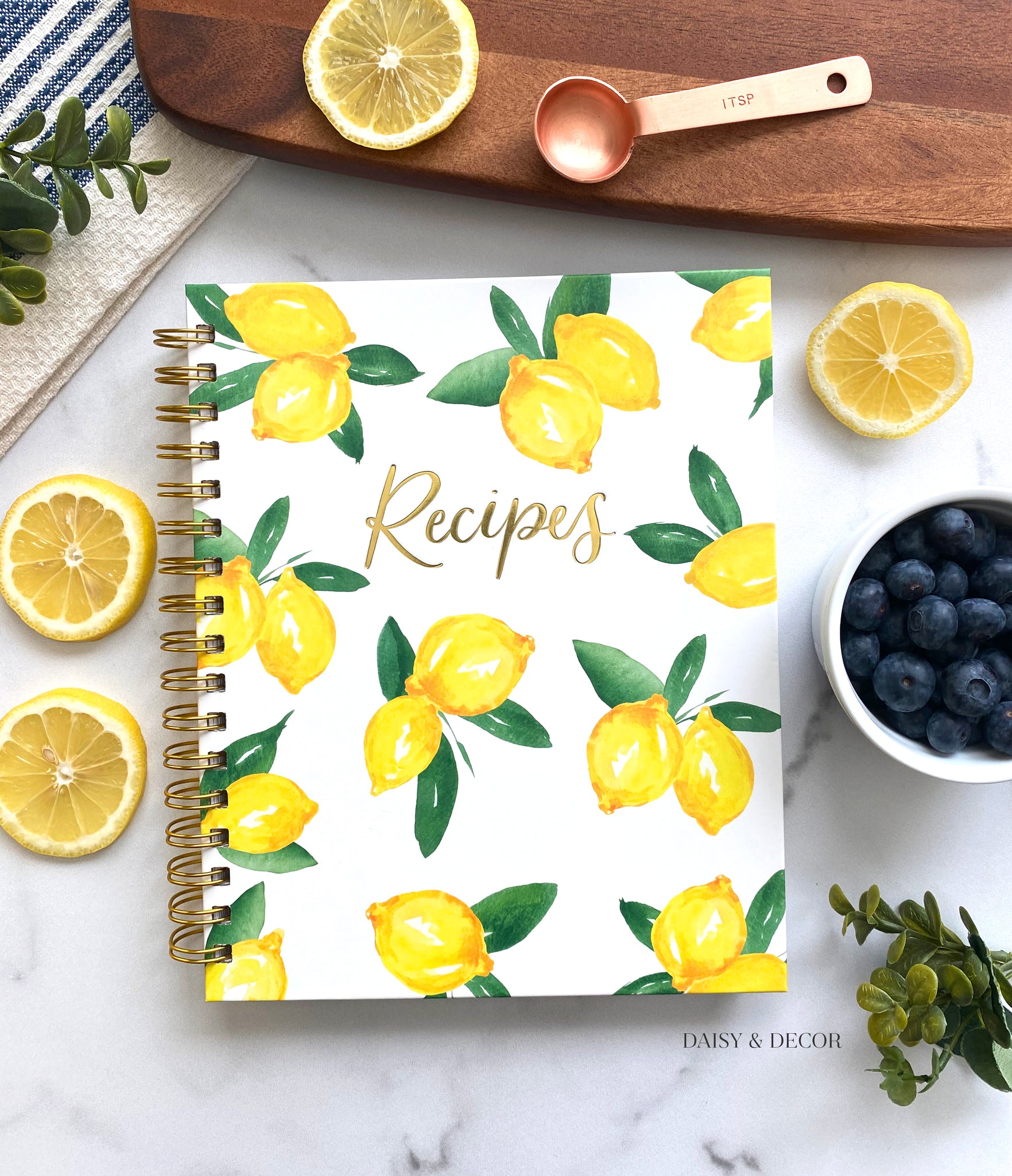Hardcover Large Recipe Book - Our Family Recipes - Lemons – Daisy and  Decor