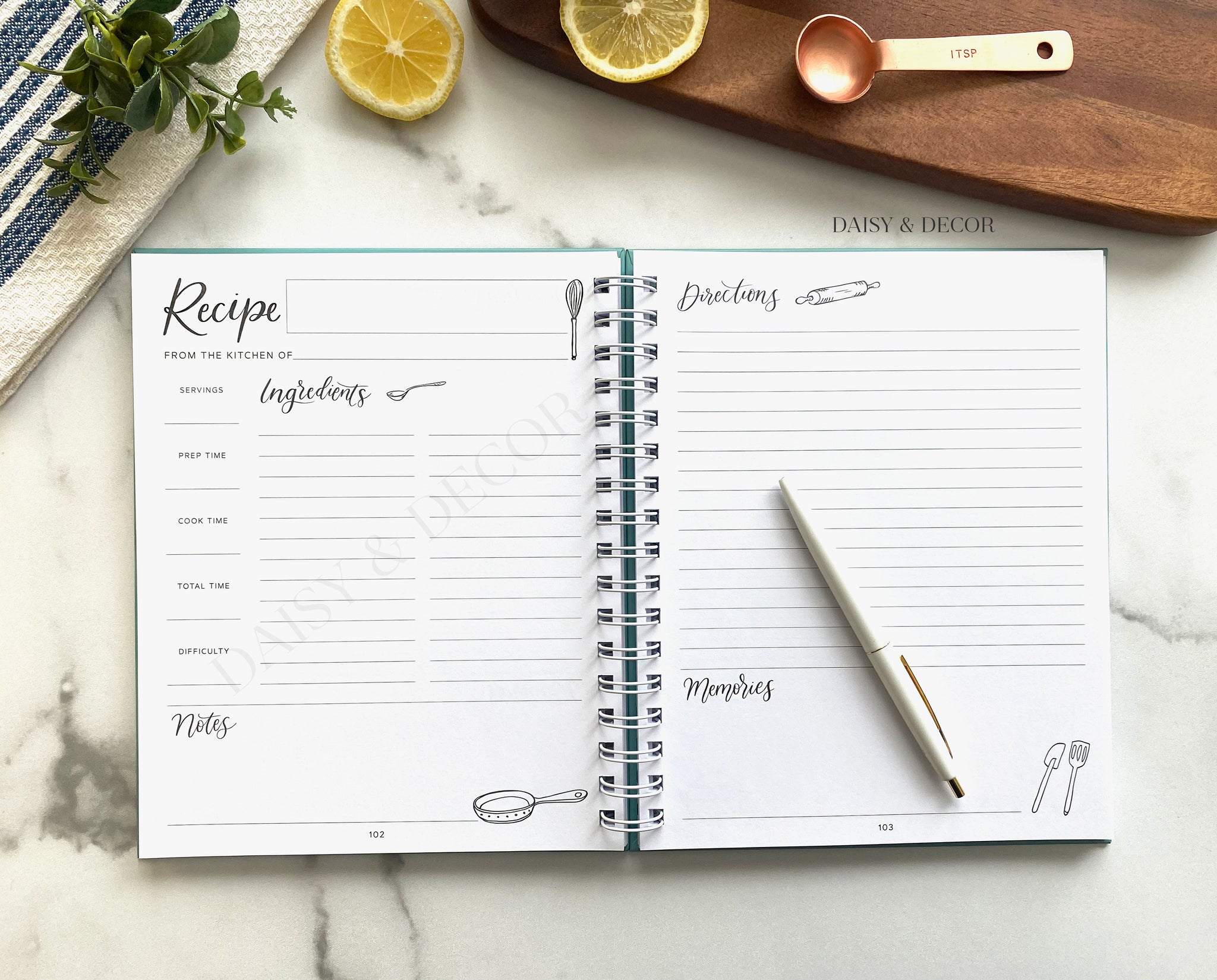 Blank Recipe Book To Write In Blank Cooking Book Recipe Journal 100 Recipe  Journal and Organizer (Paperback)
